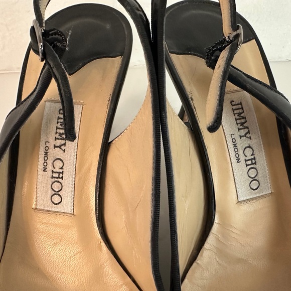 Jimmy Choo Black Leather Pumps Size 38 - Picture 3 of 6